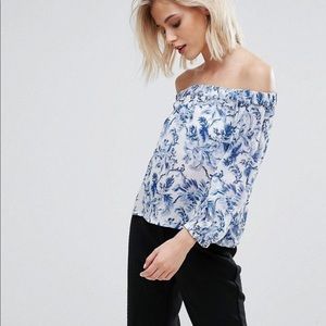 Jack Wills floral off the shoulder top